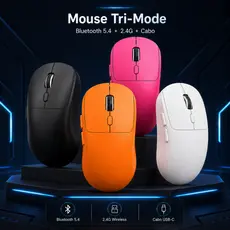 Uniwity Mouse Gamer Recarregável Tri-Mode Bluetooth 2.4G USB 6400 DPI Sem Fio para PC Notebook 65g