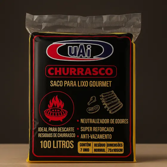 Saco De Lixo 100 Litros Churrasco Reforçado Resistente Neutraliza Odores Perfumado