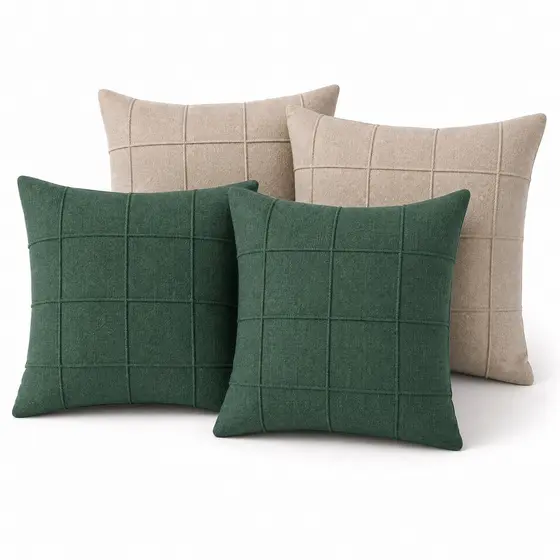 Capas de Almofada Linho 40x40 Suede Luxo Decorativa para Sofá Sala Quarto Macia com Zíper