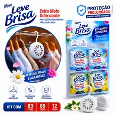 KIT C/ 01 / 03 / 06 ou 12 Leve Brisa Anti Mofo Armário Guarda Roupa Neutraliza Odores