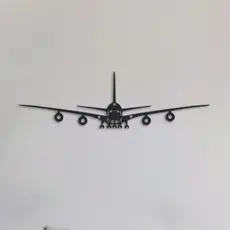 Quadro Decorativo Vazado em MDF 3mm Avião 40x15cm