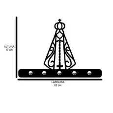 Porta Chaves Decorativo Autocolante Santa em MDF 3mm Preto