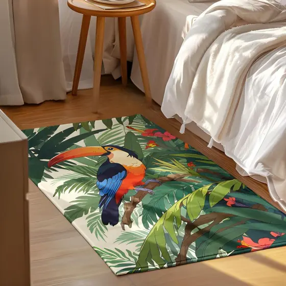 Tapete Decorativo Tucano 118x70cm Antiderrapante Sala, Quarto e Escritório