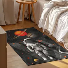 Tapete Decorativo Astronauta 118x70cm Antiderrapante Sala, Quarto e Escritório