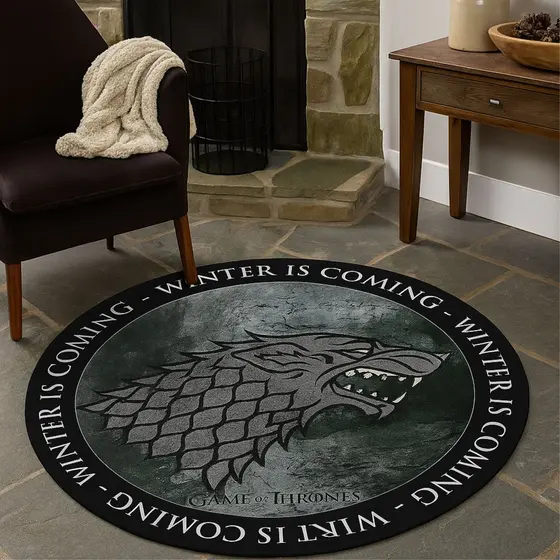 Tapete Redondo Decorativo Grande 88x88cm com Antiderrapante