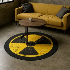 Tapete Redondo Decorativo Grande 88x88cm com Antiderrapante