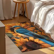 Tapete Decorativo Pássaro 118x70cm Antiderrapante Sala, Quarto e Escritório