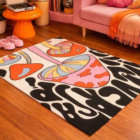 Tapete Sala para Decoração de Quarto Sala e Ambientes 118x70cm Antiderrapante