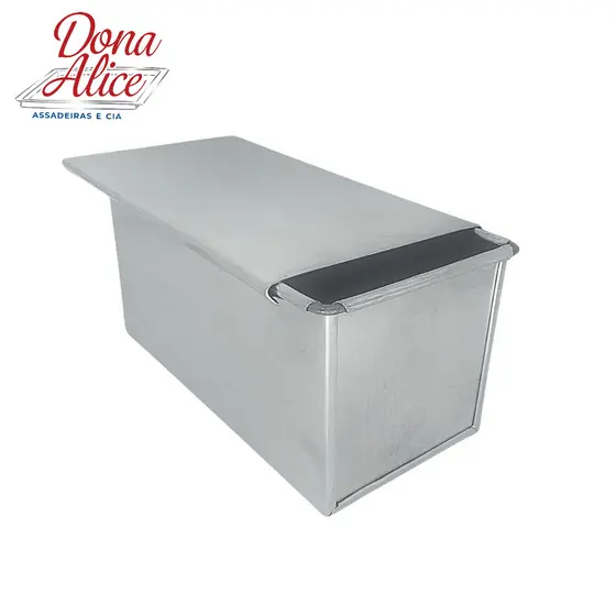 Kit com 2 Forma 20x10x10 Com Tampa Para Pão e Bolo Caseirinho Retangular Em Alumínio