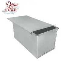 Kit com 2 Forma 20x10x10 Com Tampa Para Pão e Bolo Caseirinho Retangular Em Alumínio