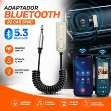 Adaptador Bluetooth 5.3 Automotivo USB P2 Jack Receptor Som Carro Caixa Amplicadoras