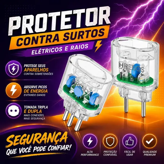 Protetor Energia Anti Surto 20A 10A Tomada Dupla Tripla Segurança
