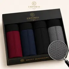 Kit 10 Cuecas Boxer Dryfit Masculina Cuecas Respirável Antiodor Forro 100 Algodão Cueca Boxer Furadinha KIT COM 4/8/10