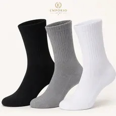 Kit 12 Pares Meia Cano Alto Premium Algodão Casual Academia Trabalho Masculina Feminina Confortável Respirável
