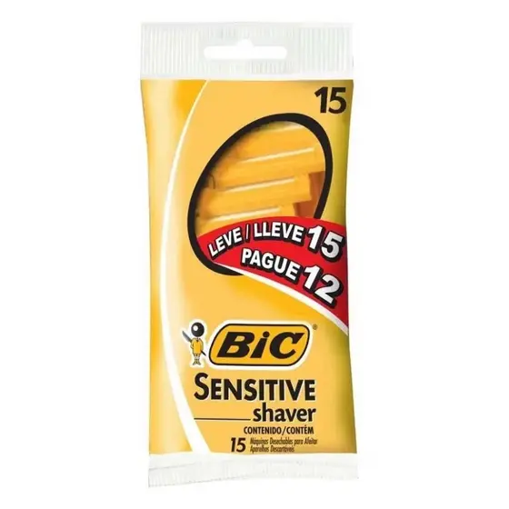 Aparelho Bic Sensitive Shaver Leve 15 Pague 12 Prestobarba Multiuso Descartável Barbeador