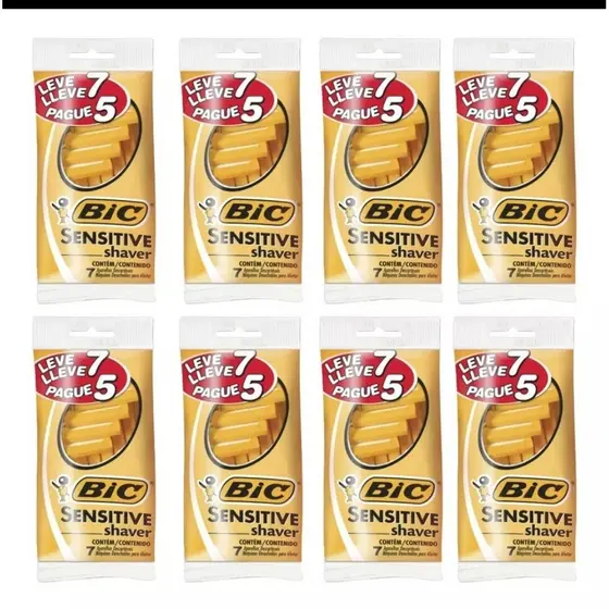 56 unid Aparelho de Barbear BIC Sensitive Shaver Leve 7 Pague 5 Unidades