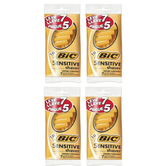 28 unid Aparelho de Barbear BIC Sensitive Shaver Leve 7 Pague 5 Unidades
