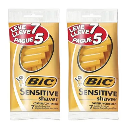14 unid Aparelho de Barbear BIC Sensitive Shaver Leve 7 Pague 5 Unidades