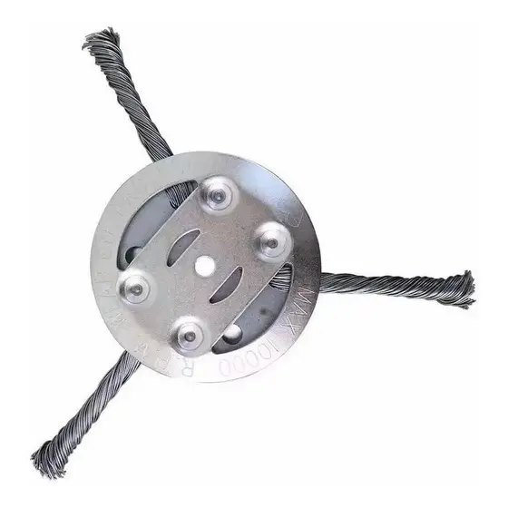 Kit Disco Escova De Aço Circular 3 Pontas Para Cortadores De Grama Universal Para Limpeza