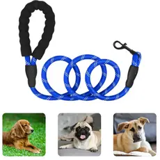 Coleira com Guia para Cachorro Corda Reforçada Antifuga Passeio Seguro Porte Pequeno Médio Grande