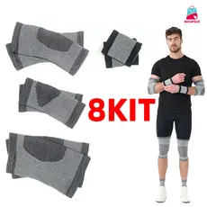 Kit de fitness 8 em 1, protetor de equipamentos esportivos, joelheiras, cotoveleiras, tornozelos, almofadas de pulso