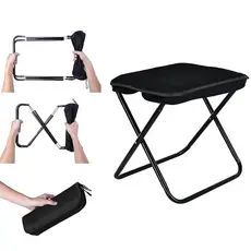 Banqueta Banquinho Dobrável Alumínio Camping C/ Bolsa Ziper