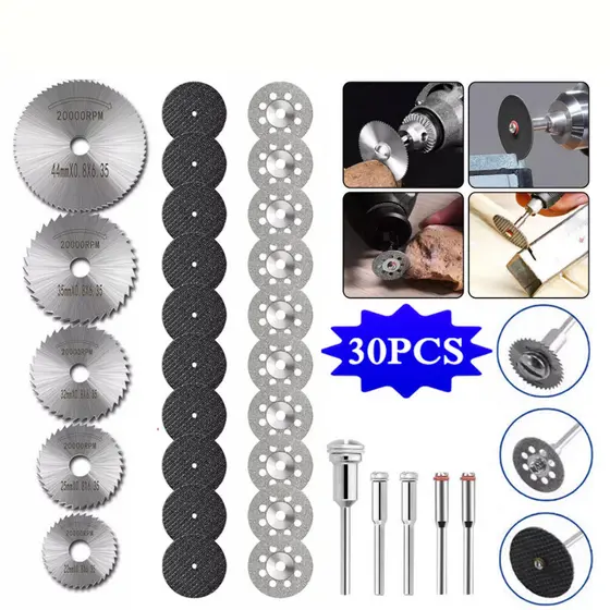 Kit 30 peças Disco Serra Circular Madeira Retifica E Furadeira Parafusadeira Conjunto de mini