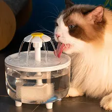 Bebedouro Automático com Circulação e Filtro Triplo/1,5L, Base Antivazamento para Gatos