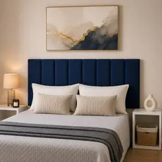 Cabeceira de cama Queen 160x60 Modular Autocolante Suede Premium Sem Furo Brambila