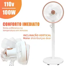 Ventilador De Coluna DX10 127V 100W Branco 4 Alturas Silencioso Aroma Gelo 3 Pás Base Estável Econômico Casa Branco