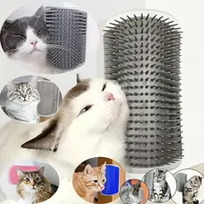 Kit  Peças Escovas de Parede Para Gato - Brinquedo Pet Catnip/ Massagem/ Tira Pelos e Coçador Antiestresse Para Felinos