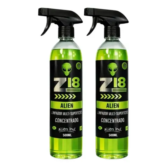 Kit 2 Produtos Z18 Alien Limpeza Pesada Para Teto Estofado Couro Carpete Automotivo E Residencial