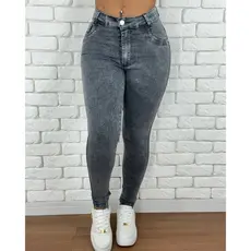 calça jeans feminina preta grafite de alta qualidade cintura alta empina bumbum com elastano