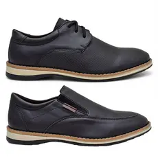 Kit Tenis Masculino e Sapato Oxford Liso Calce Fácil