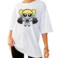 Meninas Super Poderosa Blusa Treino Streetwear Camiseta Feminina Academia Ginásio Fitness