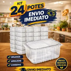 12-144 Pote Marmita 500ml 750ml Fitness Embalagem Plástico Descartável Com Tampa