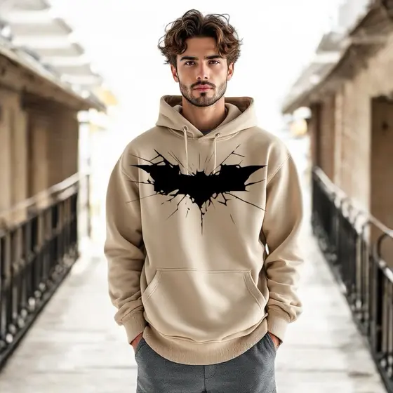 Moletom Heróis com Capuz Blusa de Frio Batman Morcego Quente Confortável Flanelado