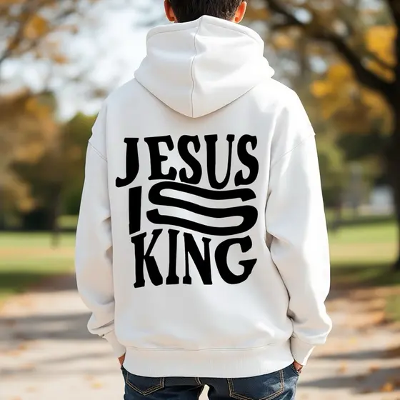 Moletom Canguru Jesus Is King Com Capuz E Bolso Casaco Flanelado Unissex Frio Algodão Blusa