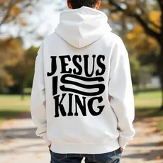 Moletom Canguru Jesus Is King Com Capuz E Bolso Casaco Flanelado Unissex Frio Algodão Blusa