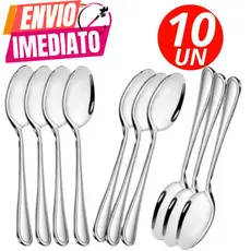 Kit Com 10 Colheres de Inox Polido Premium Colher Alta qualidade Promoção casa Cozinha Buffet Restaurante