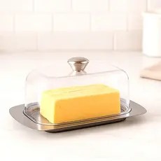 Manteigueira De Inox Com Tampa Acrílica - Bhz Store