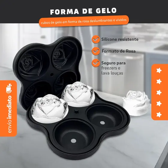 Molde Forma De Gelo De Silicone Flor 3d - Bhz Store