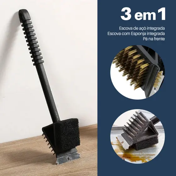 Escova De Aço Para grelha 3 em1 Churrasqueira com raspador- Bhz Store