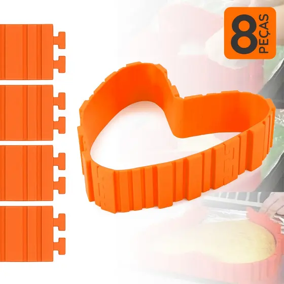 Molde De Silicone 8 Peças Cinta Para Modular Encaixavel Formas De Bolo, Cobra Mágica