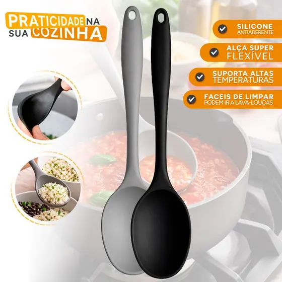 Colher De Silicone Chef Profissional Para Cozinhar E Servir