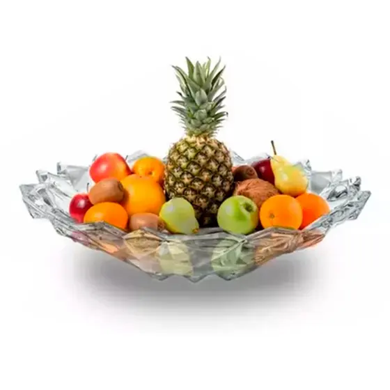 Fruteira de Vidro para Frutas e Decoração de Mesa Modelo Soga