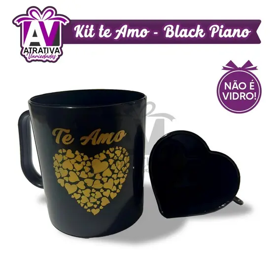 kit PRESENTE DOURADO  Te Amo Dourado/PRETO Sofisticado (08 peças)