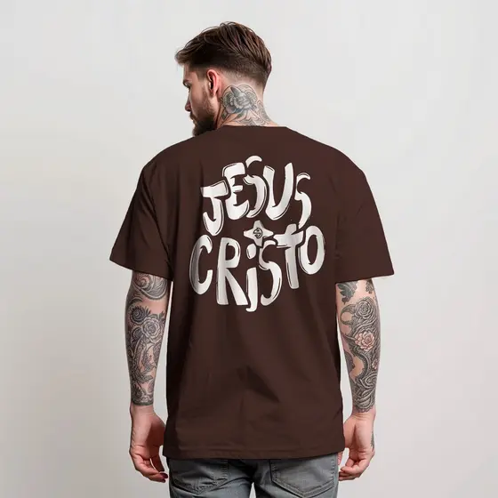 Camiseta Masculina estampa JESUS CRISTO  T-Shirt Manfinity Camisa Street Wear  Blusa 100% Algodão