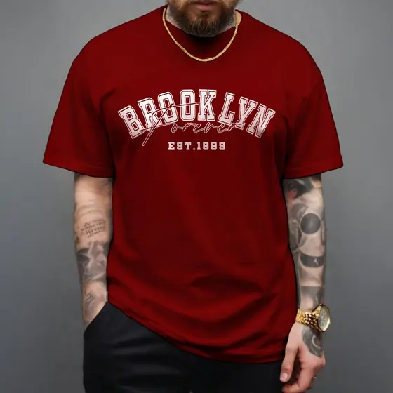 Camiseta Masculina Brooklyn Forever Camisa 100% Algodão Moda Plus Size T-shirt Manfinity