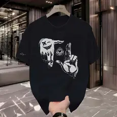 Camiseta Olhar Smile T-Shirt Manfinity Camisa Masculina Street Wear 100% Algodão